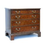 Georgian style mahogany chest of four long drawers on bracket feet Condition: