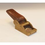 Carpentry Tools - Vintage brass chariot plane with mahogany infill Condition: