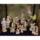 Collection of mainly early 20th Century Continental porcelain figures Condition: