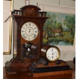 Two late 19th Century mantel clocks Condition: