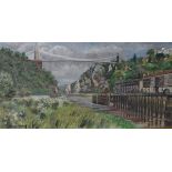 Michael Rummings (Bristol Savages) - Oil on board - The Clifton Suspension Bridge, signed together