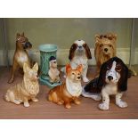 Collection of seven Sylvac dog figures Condition: