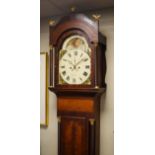 19th Century mahogany longcase clock by William Preece of Bristol, the hood with moulded cornice,