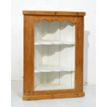 Natural pine open hanging corner cupboard fitted two shaped shelves Condition:
