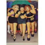 Beryl Cook - Signed limited edition print - Clubbing In The Rain, signed in pencil, unnumbered but