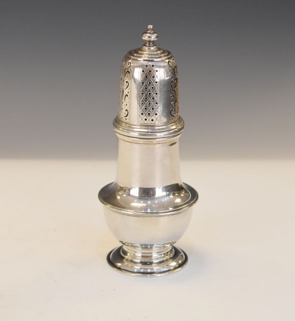 Edward VIII silver baluster shaped sugar caster, London 1936, 7.1oz approx Condition: