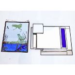 Modern stained and leaded glass picture - Frogs On A Lily Pad together with a stained and leaded