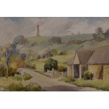 Jane Lampard - Watercolour - Tyndale Monument, Gloucestershire, signed, framed and glazed Condition: