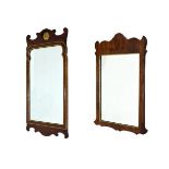 Two Georgian style mahogany framed wall mirrors Condition: