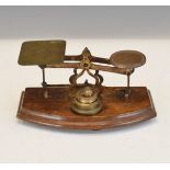 Pair of brass postage scales and weights Condition: