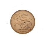 Gold Coin - Queen Elizabeth II half sovereign, 1982 Condition: