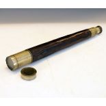 Silver plated leather bound naval telescope stamped J.Coombes, Nautical Instrument Maker, Devonport,