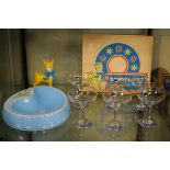 Advertising - Babycham - Set of six glasses in original box, a plastic bar ashtray and a plastic