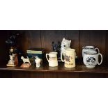 Collection of various ceramics etc relating to Scottie Dogs including: Black & White bar jugs etc