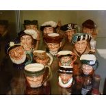 Eight various Royal Doulton small character jugs together with five Royal Doulton mini character