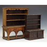 Two miniature pine and beech dressers Condition: