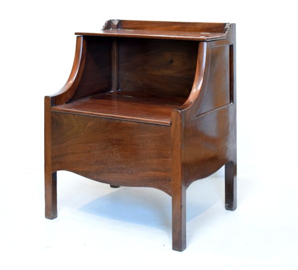 George III mahogany converted commode standing on square supports Condition: