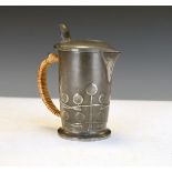 Liberty & Co English Pewter hot water jug, designed by Archibald Knox, decorated with the Honesty