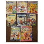 Collection of eight Rupert The Bear annuals - 1970, 1972, 1973, 1974, 1980, 1981, 1983 and 1990