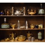 Quantity of various silver plated items, lustre glazed and other pottery etc Condition: