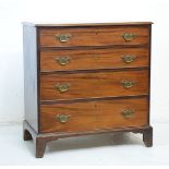 19th Century mahogany chest of four long drawers on bracket feet Condition: