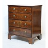 Small Georgian style mahogany chest of four long drawers on bracket feet Condition: