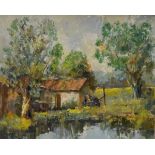 M.Quinn - Oil on board - Landscape, unsigned, framed Condition: