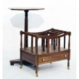 Victorian mahogany octagonal topped wine table standing on a tapered cylindrical pillar and platform
