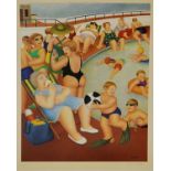 Beryl Cook - Signed limited edition print - The Bathing Pool, signed in pencil and with blind stamp,