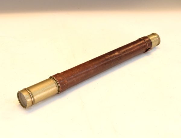 Vintage silver plated and leather bound single draw telescope by Ross of London Condition: