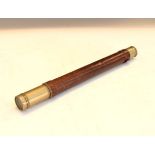 Vintage silver plated and leather bound single draw telescope by Ross of London Condition: