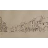 Pencil study - Burford, signed with indistinct monogram and dated '41, framed and glazed Condition: