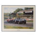 Motor Racing Interest - Alan Fearnley - Goodwood Victory, depicting Stirling Moss winning his 7th