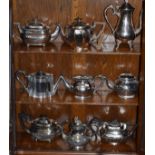 Collection of silver plated teapots Condition: