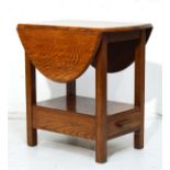 Oak two flap two tier occasional table Condition: