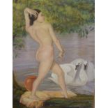 Pastel Study - Leda And the Swan, unsigned, framed and glazed Condition:
