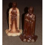 Two lustre finish iron figural companion sets, each formed as a Knight in Armor Condition: