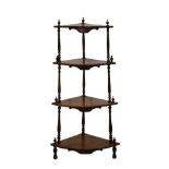 Victorian walnut four tier corner what-not Condition: