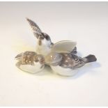 Royal Copenhagen figure group - Three finches, erroneously numbered 415 Condition: