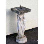 Sundial, the base formed as the Three Graces Condition: