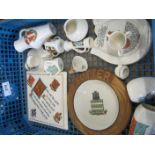 Thirteen pieces of Goss China including teapot stand with the arms of Winchester, Horseshoe with