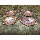 Four Royal Crown Derby Old Imari pattern oval pin dishes 1128 XLVII.