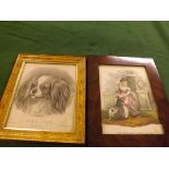 Two early 19th century prints depicting children and dogs, one being "The Pet - Star number 39", the