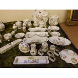 Twenty-eight pieces of Aynsley Cottage Garden porcelain comprising bread and butter plate, open