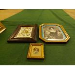 Three framed spaniel prints from the 19th century, one marked "Blenheim Spaniel" and two others.