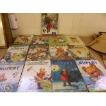 Fourteen Rupert Bear Adventure Annuals of various dates including 1945 Rupert and The Reindeer and