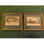 A pair of framed hand-tinted prints depicting "View of The North Brink, Wisbech" and "The Old