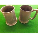 Two 20th century pewter tankards, one being Reading Regatta 1951 Open Pairs, won by JGP Crowden,