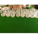 Sixteen large Edinburgh Crystal Thistle water tumblers 4" high.