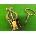 A James Heeley & Sons Ltd A1 double-lever corkscrew from the 19th century and a large 19th century
